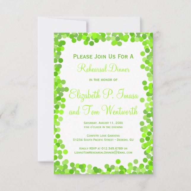 Confetti Wedding Rehearsal Dinner Invitations (Front)