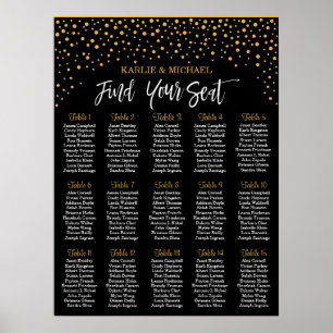 Confetti Wedding Seating Chart, Editable Colour Poster