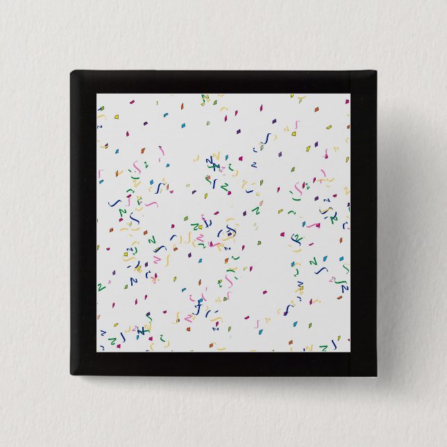 Confetti White Background 15 Cm Square Badge (Front)