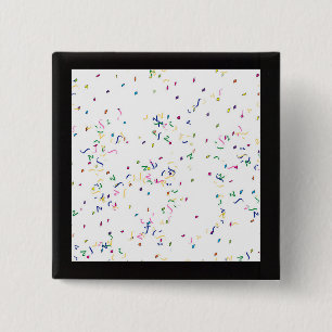 Confetti White Background 15 Cm Square Badge