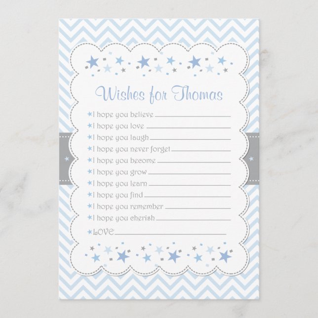 Confetti Wishes for Baby Card-Baby Boy Advice Card (Front)