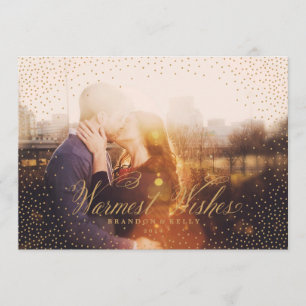 Confetti WISHES Gold Christmas Holiday Card
