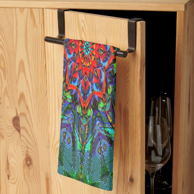 Confianza textile texture mandala tea towel (Thirds Fold)
