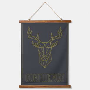 Confidence affirmation poster of origami deer hanging tapestry