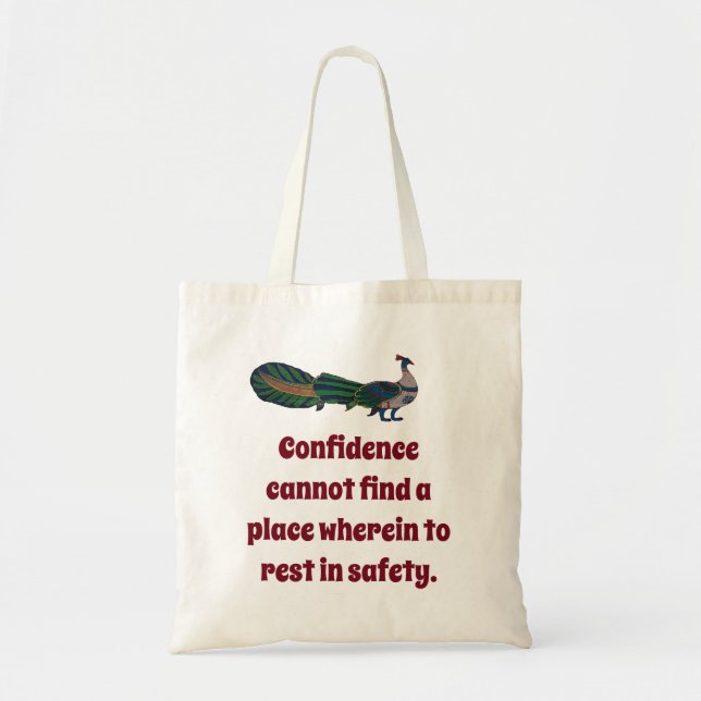 Confidence Cannot Find A Place - Confidence Quote Tote Bag (Front)