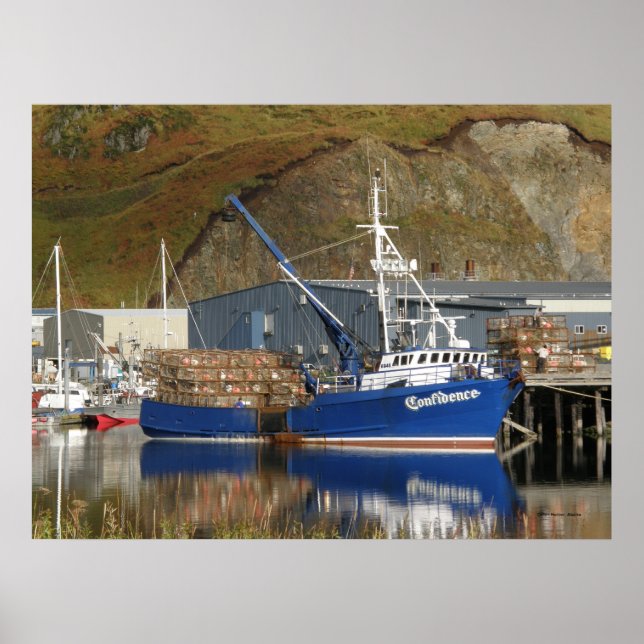 Confidence, Crab Boat in Dutch Harbour, AK Poster (Front)