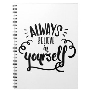 Confidence, Happiness Attitude Motivational Quote Notebook