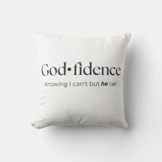 Confidence in God Minimalist Elegant Quote  Cushion