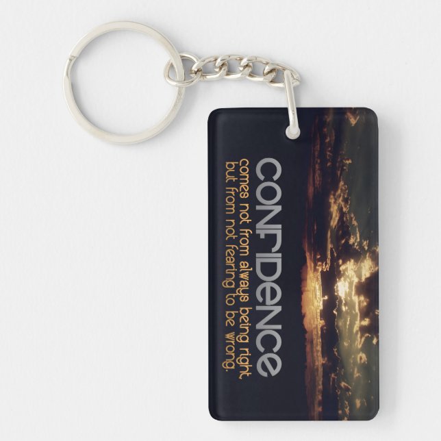 "Confidence" Inspirational Quote Key Ring (Front)