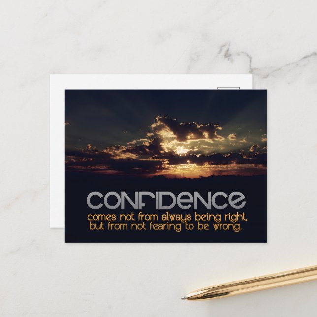 "Confidence" Inspirational Quote Postcard (Front/Back In Situ)