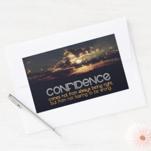 "Confidence" Inspirational Quote Rectangular Sticker