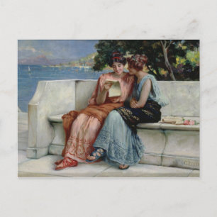 Confidences (oil on canvas) postcard