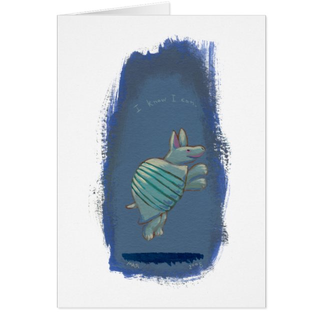 Confident armadillo leaping fun cute unique art (Front)