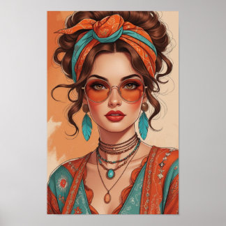 Confident Boho Woman Poster