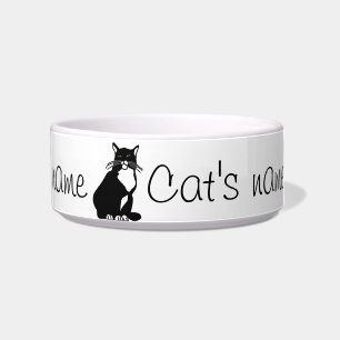 Confident Cat Black & White Bowl