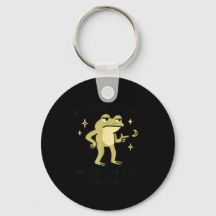 Confident Frog Meme Me No Problem Narrator Quote F Key Ring