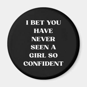 Confident Girl Quote Black Quote, Feminist Magnet