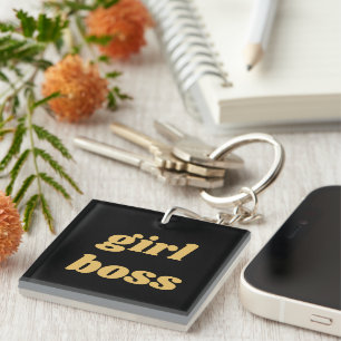 Confident Leader Stylish Text Keychain