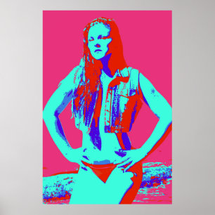 confident red bikini girl poster