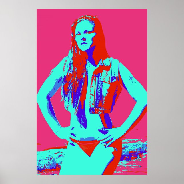 confident red bikini girl poster (Front)