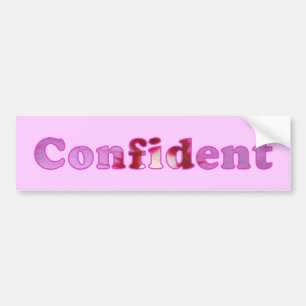 Confident spelled with pink flowers bumper sticker