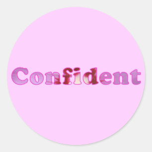 Confident spelled with pink flowers Stickers