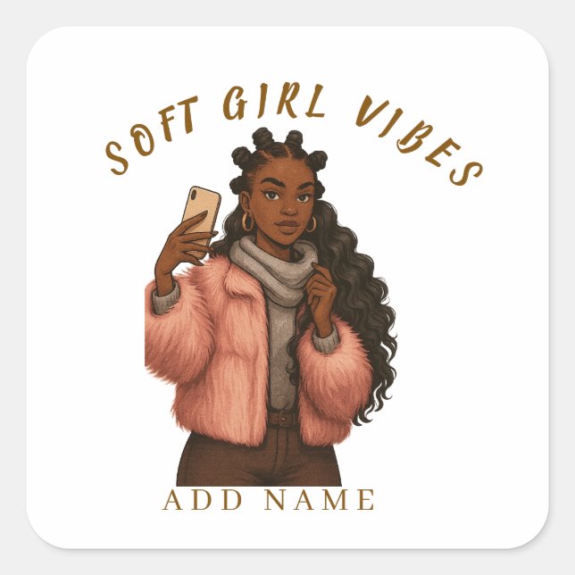CONFIDENT STYLISH  SQUARE STICKER (Front)