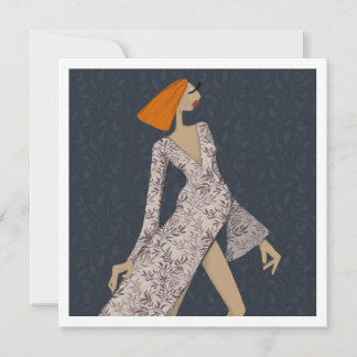 Confident Woman Elegant Glam Fashion Art Card