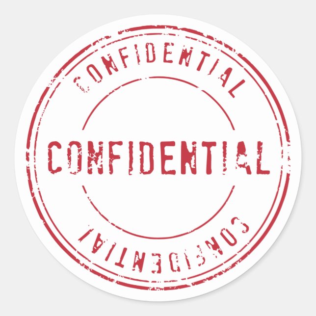 Confidential Classic Round Sticker (Front)