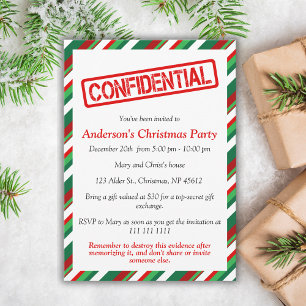 Confidential Fun Christmas Party Invitation