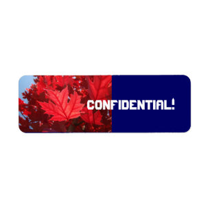 CONFIDENTIAL! labels stickers Red Autumn leaves