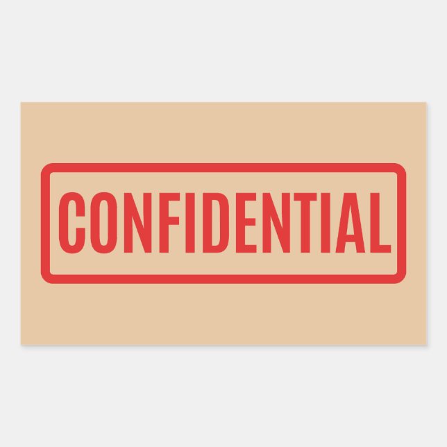 Confidential Rectangular Sticker (Front)