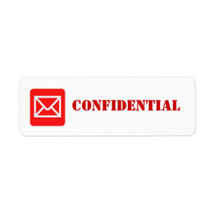 Confidential Top Secret Warning Label Return Address Label