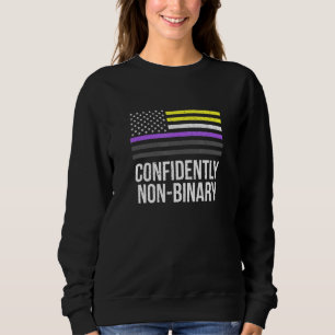 Confidently Non-Binary Lgbtq Genderfluid Pride 3 Sweatshirt