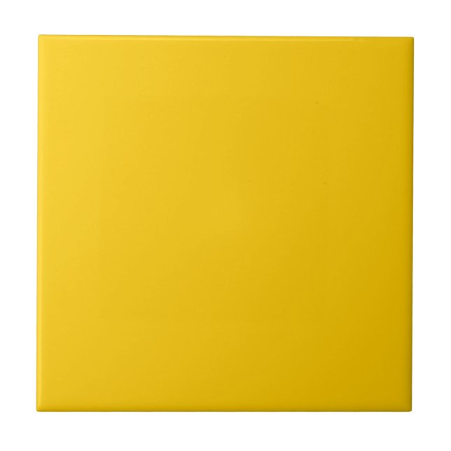 Confidently Yellow Square Kitchen and Bathroom Ceramic Tile (Front)
