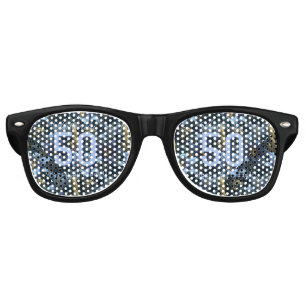 Configurable Blue Lilies Floral Outdoor Birthday Retro Sunglasses
