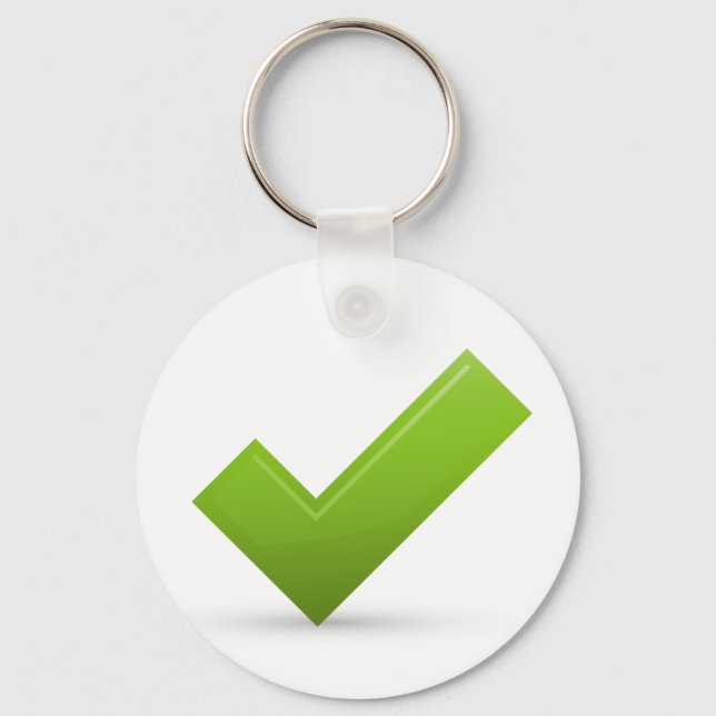 confirm-679245 GREEN CHECK MARK CORRECT SYMBOL LOG Key Ring (Front)