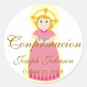 "Confirmacion' Sticker-Customise Classic Round Sticker