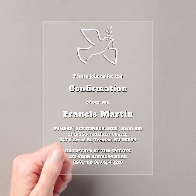 Confirmation Acrylic Invitations (Insitu (Handheld))