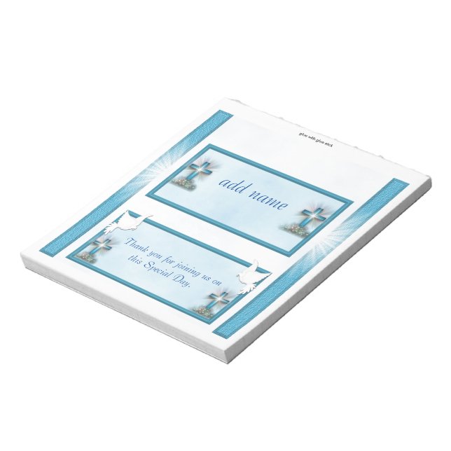 Confirmation, Baptism Candy Bar Wrapper Favour Notepad (Rotated)