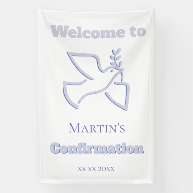 Confirmation boy welcome banner (Vertical)