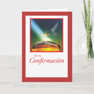 Confirmation Card Spanish  Dove, Bible, Cross