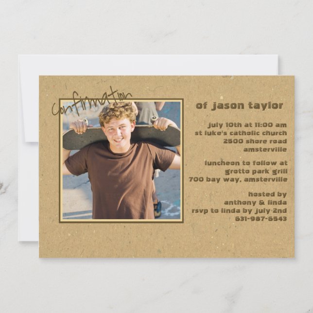 Confirmation Casual Photo Invitation (Front)