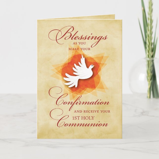 Confirmation & Communion Congratulations Blessings Card (Front)