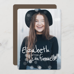 Confirmation   Custom Photo with Fairy Lights Invitation