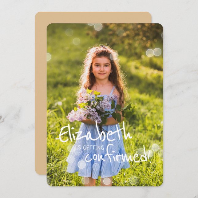 Confirmation | Custom Photo with Fairy Lights Invitation (Front/Back)