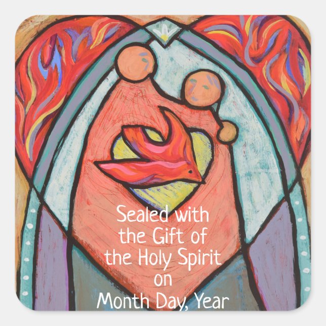 Confirmation Customisable Date Stickers (Front)