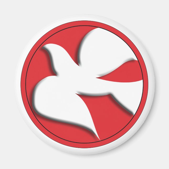 Confirmation Dove in Red Circle Magnet (Front)
