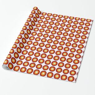 Confirmation Dove with Gold, Red Rays Wrapping Paper