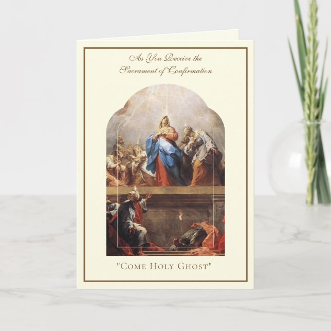 Confirmation Holy Ghost Pentecost Virgin Mary  Car Card (Front)